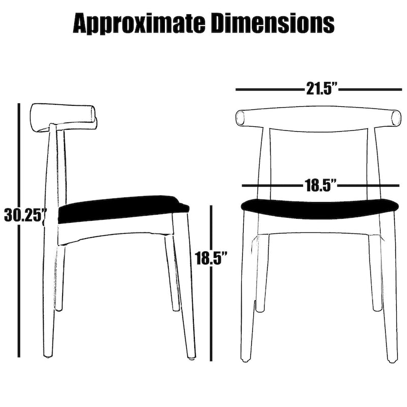Natural Solid Wood Dining Elbow Chairs With PU Leather or Beige Fabric Cushion Seat And Oak Frame