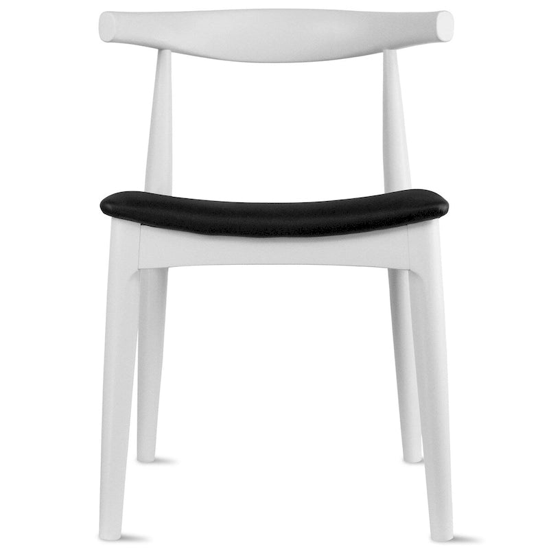 Natural Solid Wood Dining Elbow Chairs With PU Leather or Beige Fabric Cushion Seat And Oak Frame