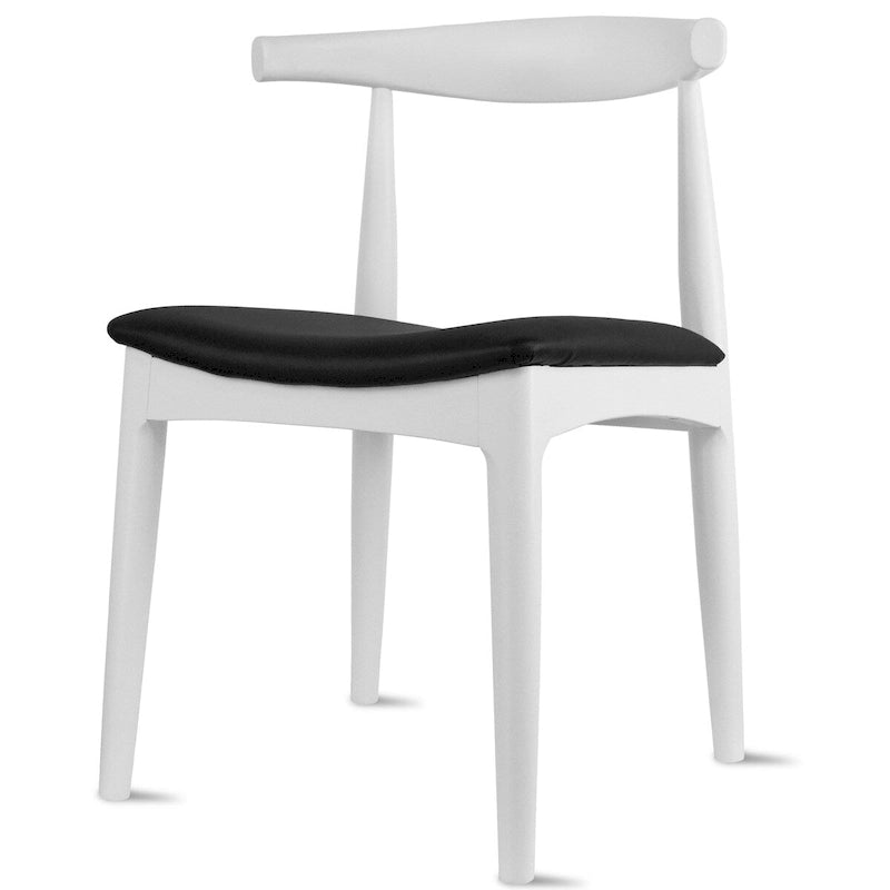 Natural Solid Wood Dining Elbow Chairs With PU Leather or Beige Fabric Cushion Seat And Oak Frame