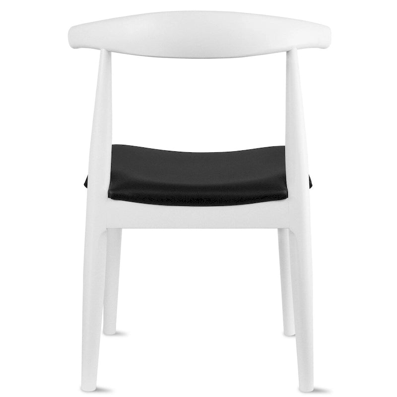 Natural Solid Wood Dining Elbow Chairs With PU Leather or Beige Fabric Cushion Seat And Oak Frame