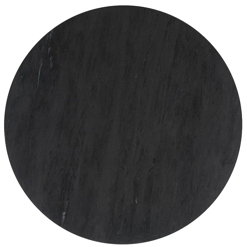 Tall Round Grey Marble Accent Table on Sculptural Pedestal, 21W x 21D x 24H