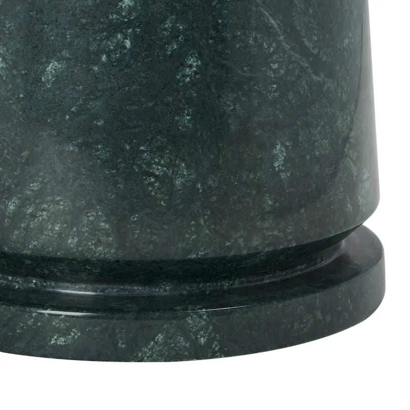 Tall Round Grey Marble Accent Table on Sculptural Pedestal, 21W x 21D x 24H