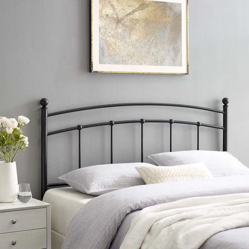 Twin Metal Headboard, Arched Farmhouse Style, 7 Height Positions