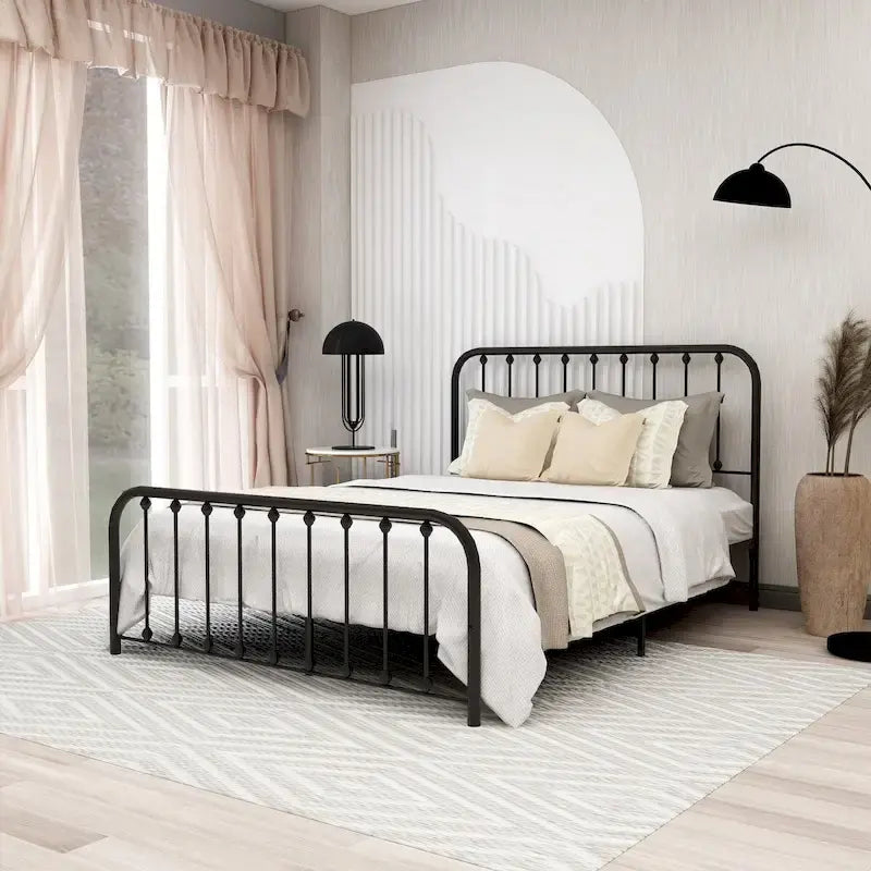 Metal Platform Bed Frame with Slats, No Box Spring Needed, Multi-Size