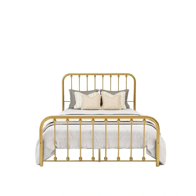 Metal Platform Bed Frame with Slats, No Box Spring Needed, Multi-Size