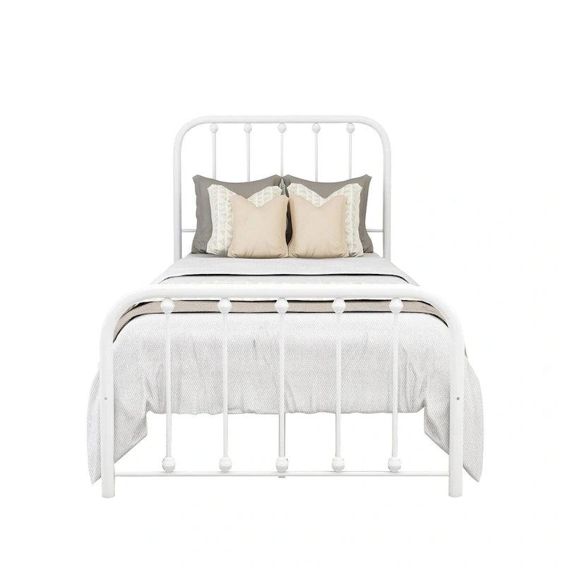 Metal Platform Bed Frame with Slats, No Box Spring Needed, Multi-Size