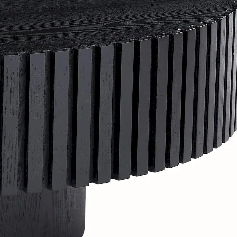 Round Coffee Table with Sturdy Pedestal Base, MDF, 31.5 or 39.4 Dia