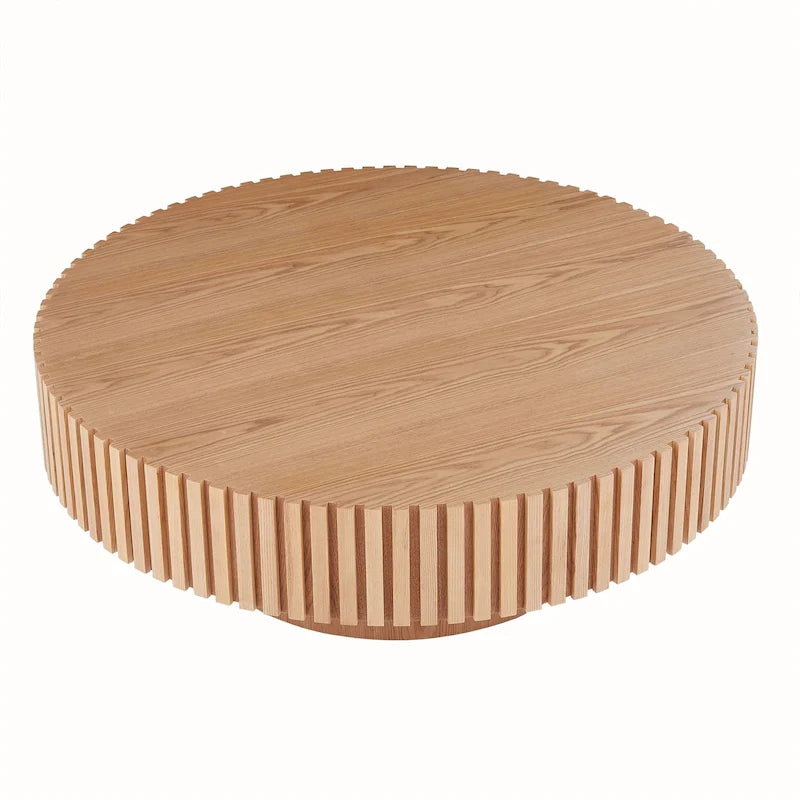 Round Coffee Table with Sturdy Pedestal Base, MDF, 31.5 or 39.4 Dia