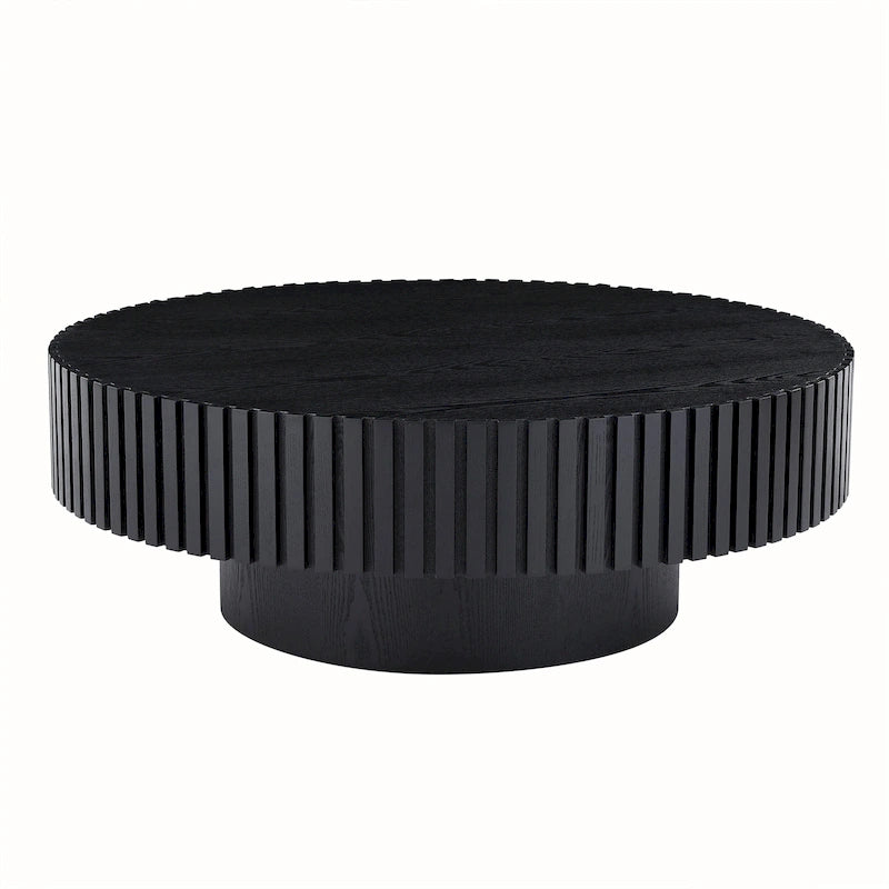 Round Coffee Table with Sturdy Pedestal Base, MDF, 31.5 or 39.4 Dia