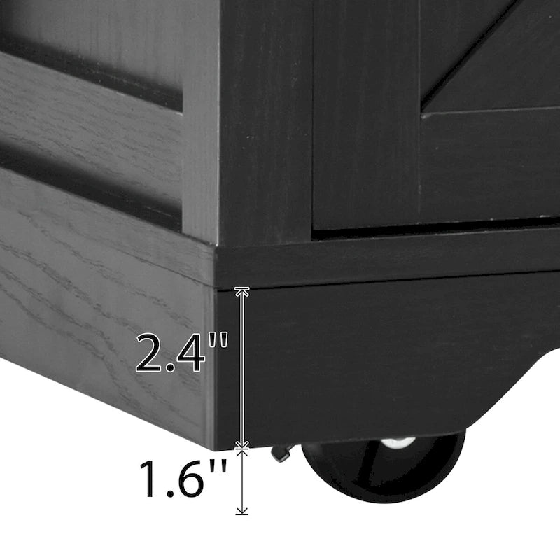53.5-Inch Farmhouse Kitchen Island with Power Outlet and Locking Wheels