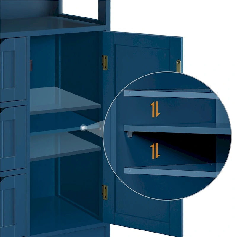 Freestanding Storage Cabinet with 3 Drawers, Open Shelf, and Adjustable Inner Shelf
