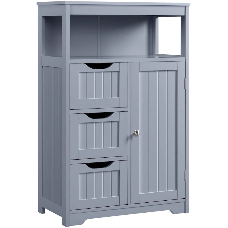 Freestanding Storage Cabinet with 3 Drawers, Open Shelf, and Adjustable Inner Shelf