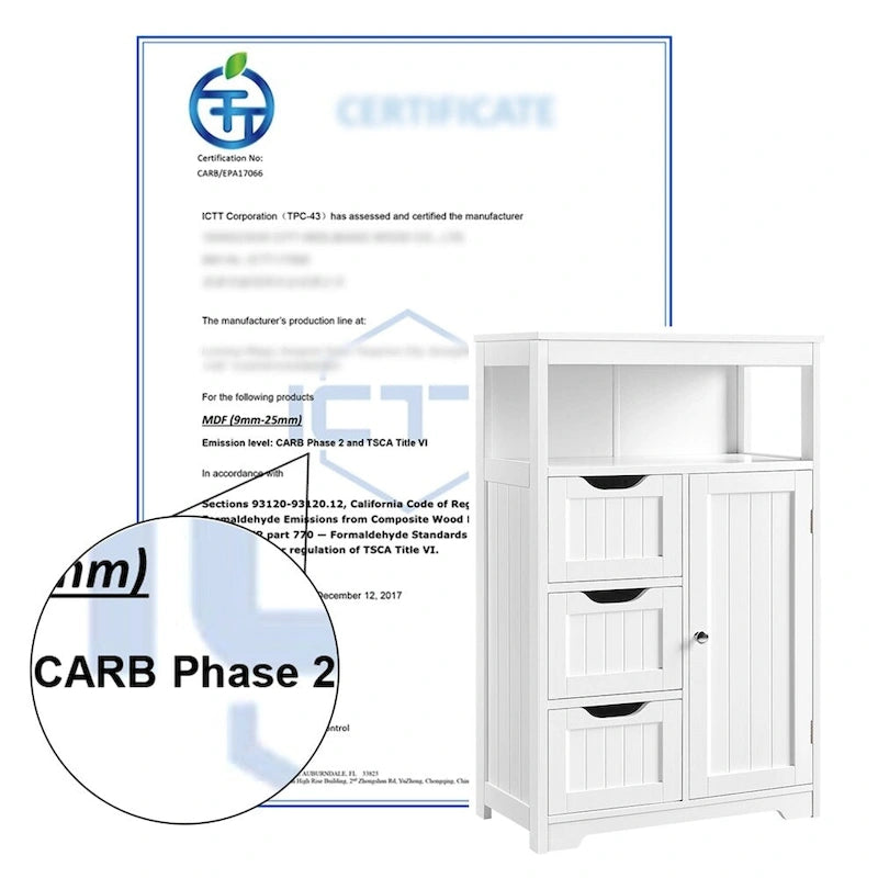 Freestanding Storage Cabinet with 3 Drawers, Open Shelf, and Adjustable Inner Shelf