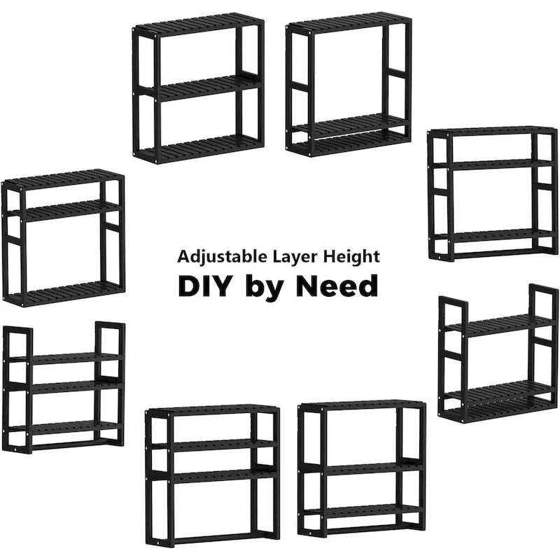 Bamboo Floating Shelves Bathroom Storage 3-Tier